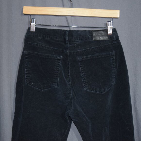 Lauren Ralph Lauren Black Corduroy Straight Leg Pants Women's Size 8 - Picture 4 of 6